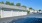 a row of white garages
