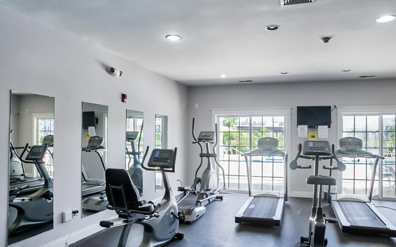 a room with exercise equipment